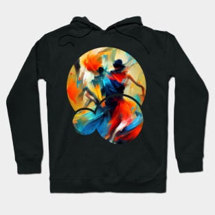 Woman Dancing Silhouette, abstract oil painting Hoodie